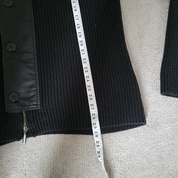 Armani Collezionni Men's Black Button-up/Zip up Wool Cardigan Size XL - Picture 8 of 9